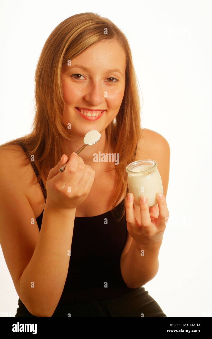 WOMAN, DAIRY PRODUCT Stock Photo Alamy