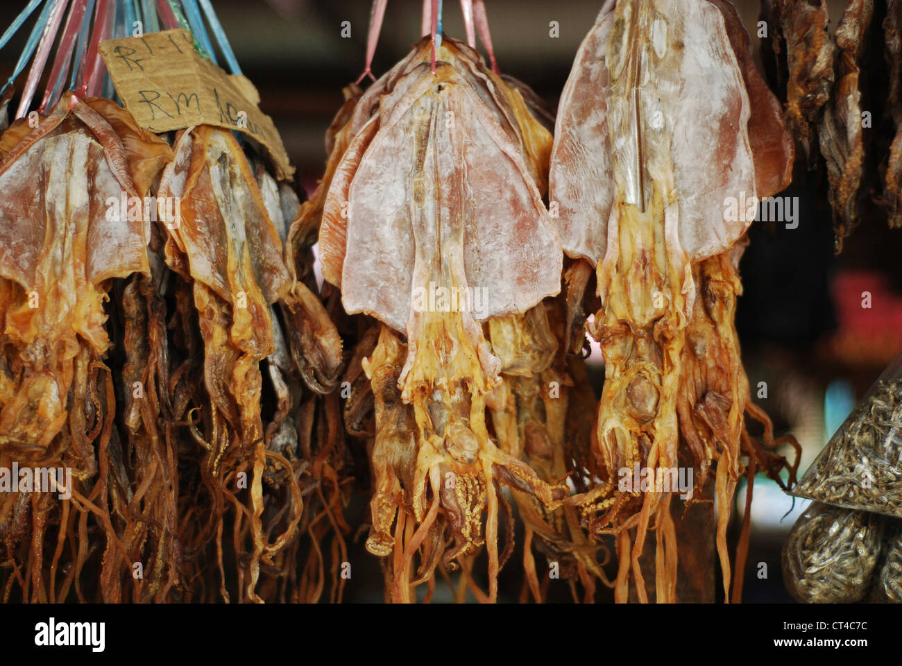Malaysia, Borneo, Semporna, dried octopus Stock Photo Alamy