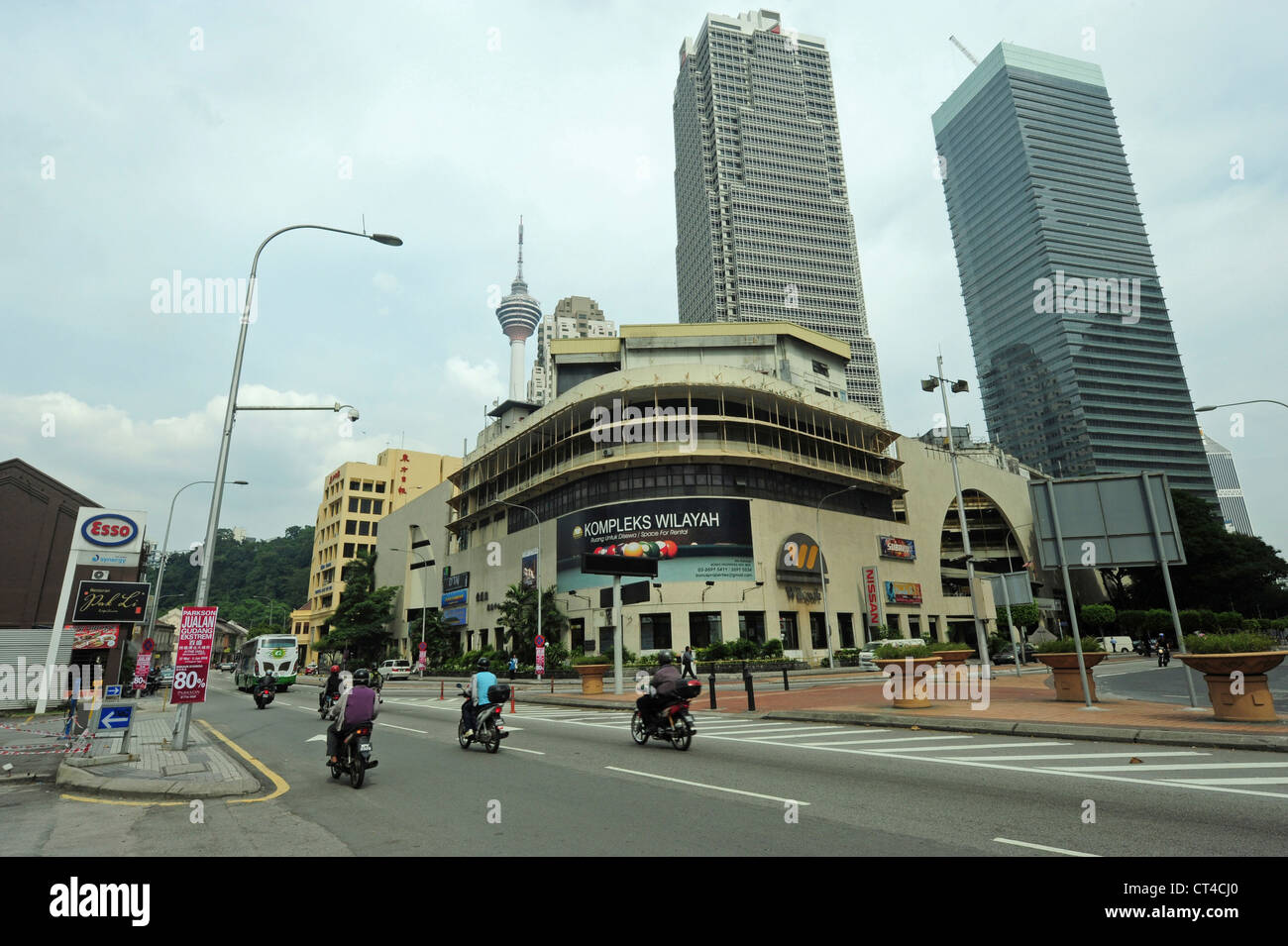 Malaysia, Kuala Lumpur, street view of KL Tower Stock Photo