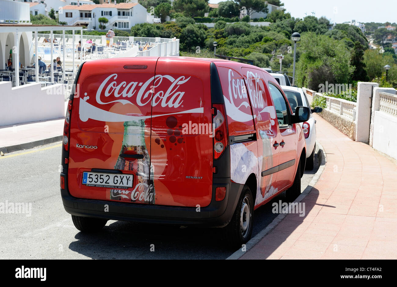coca cola delivery van menorca spain Stock Photo