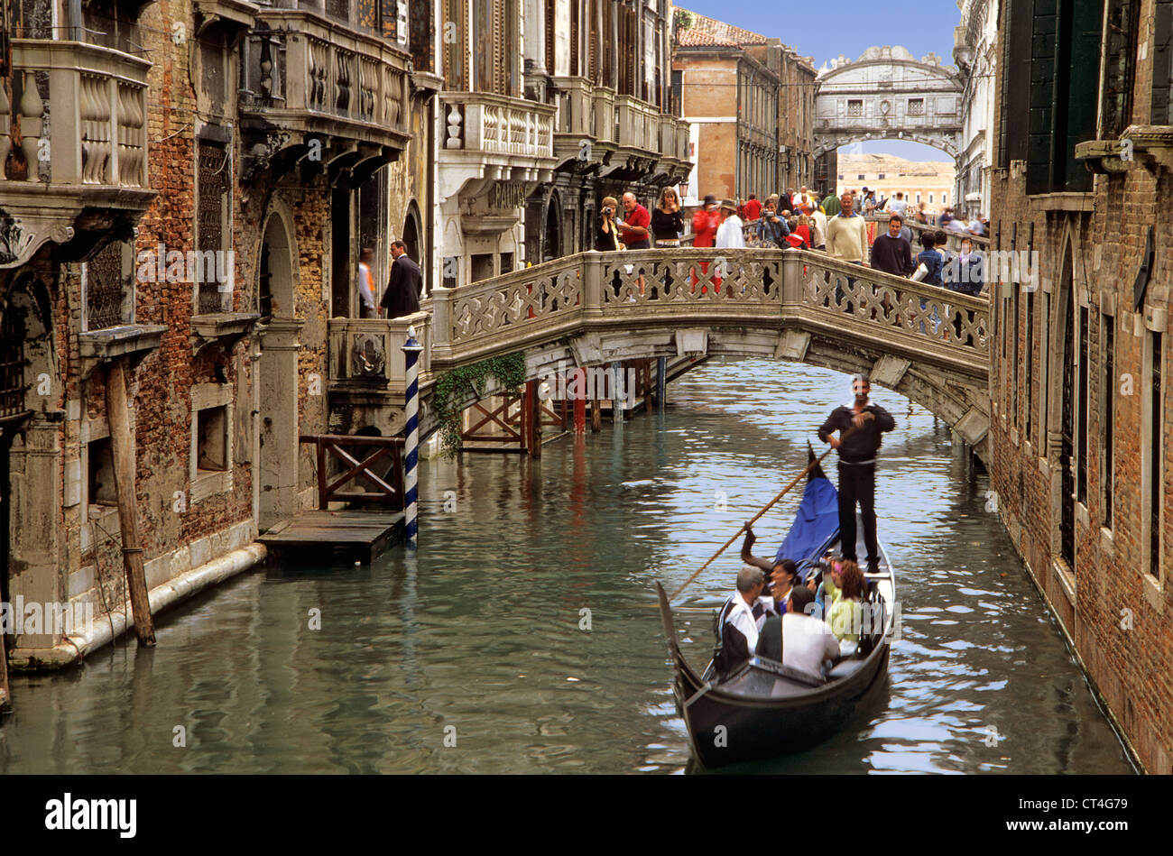 Gondola on Rio di Palazzo, Venice, Italy Stock Photo