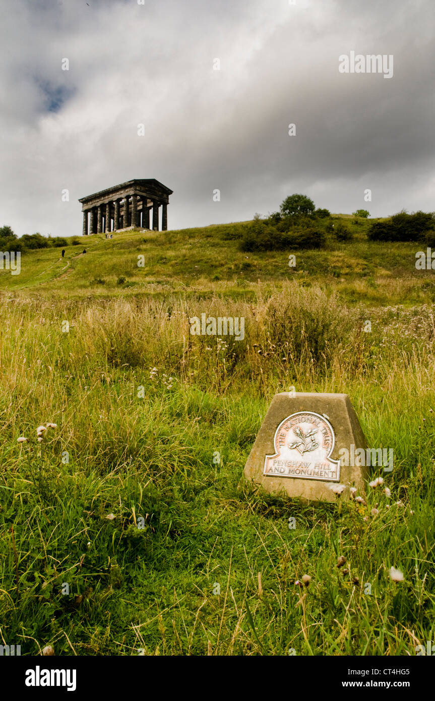 Penshaw Monument, built in honour of Lord Lambton, the first Earl of  Durham in 1844. It now belongs to the National Trust Stock Photo