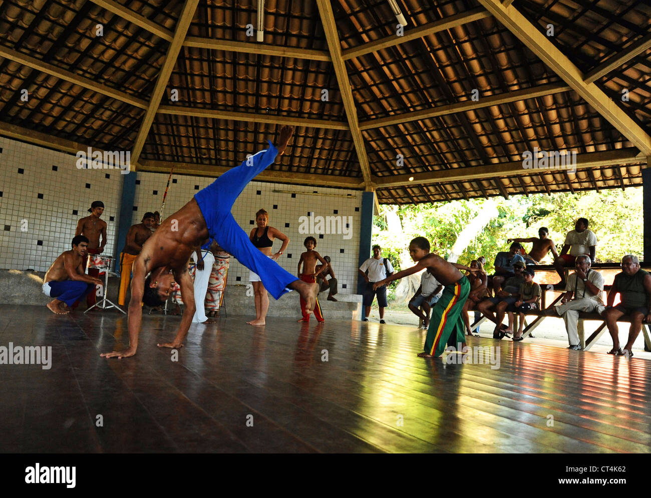 Brazil, Bahia, Porto Seguro, Arraial d'Ajuda, Capoeira demonstration Stock Photo