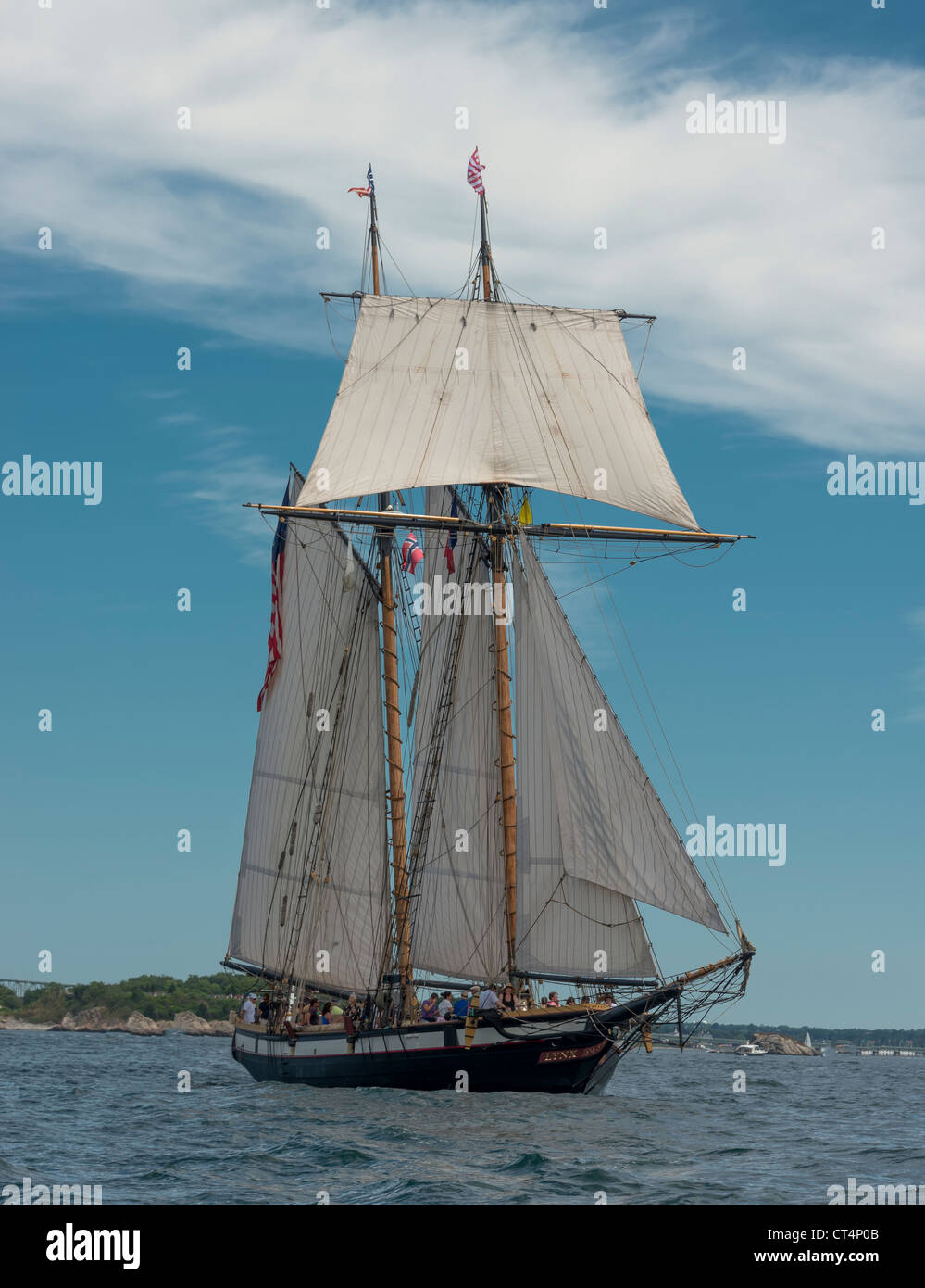 Tall Ships in Newport RI harbour Stock Photo Alamy