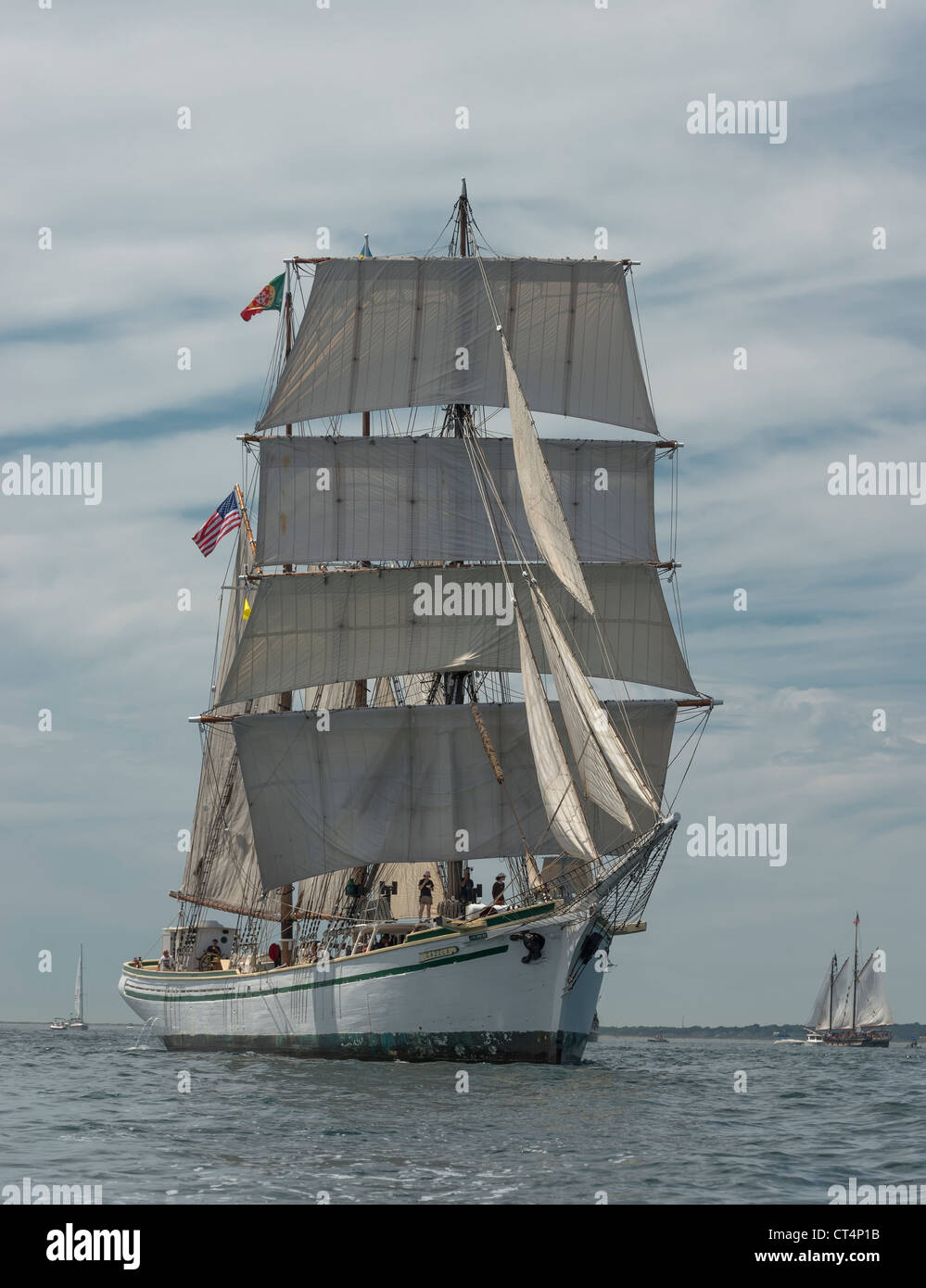 Tall Ships in Newport RI harbour Stock Photo Alamy