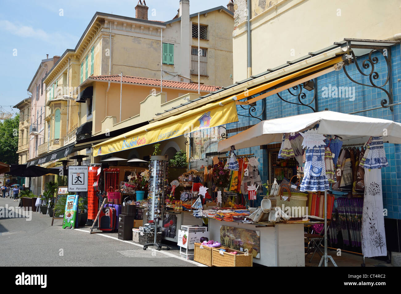 Souvenir shop in old town, Menton, Côte d'Azur, Alpes-Maritimes, Provence-Alpes-Côte d'Azur, France Stock Photo