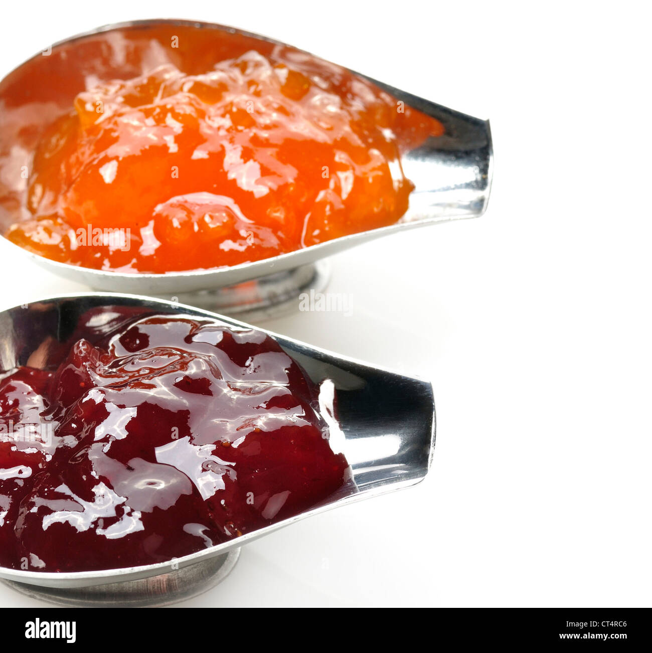 Strawberry And Apricot Jam ,Close Up Stock Photo Alamy
