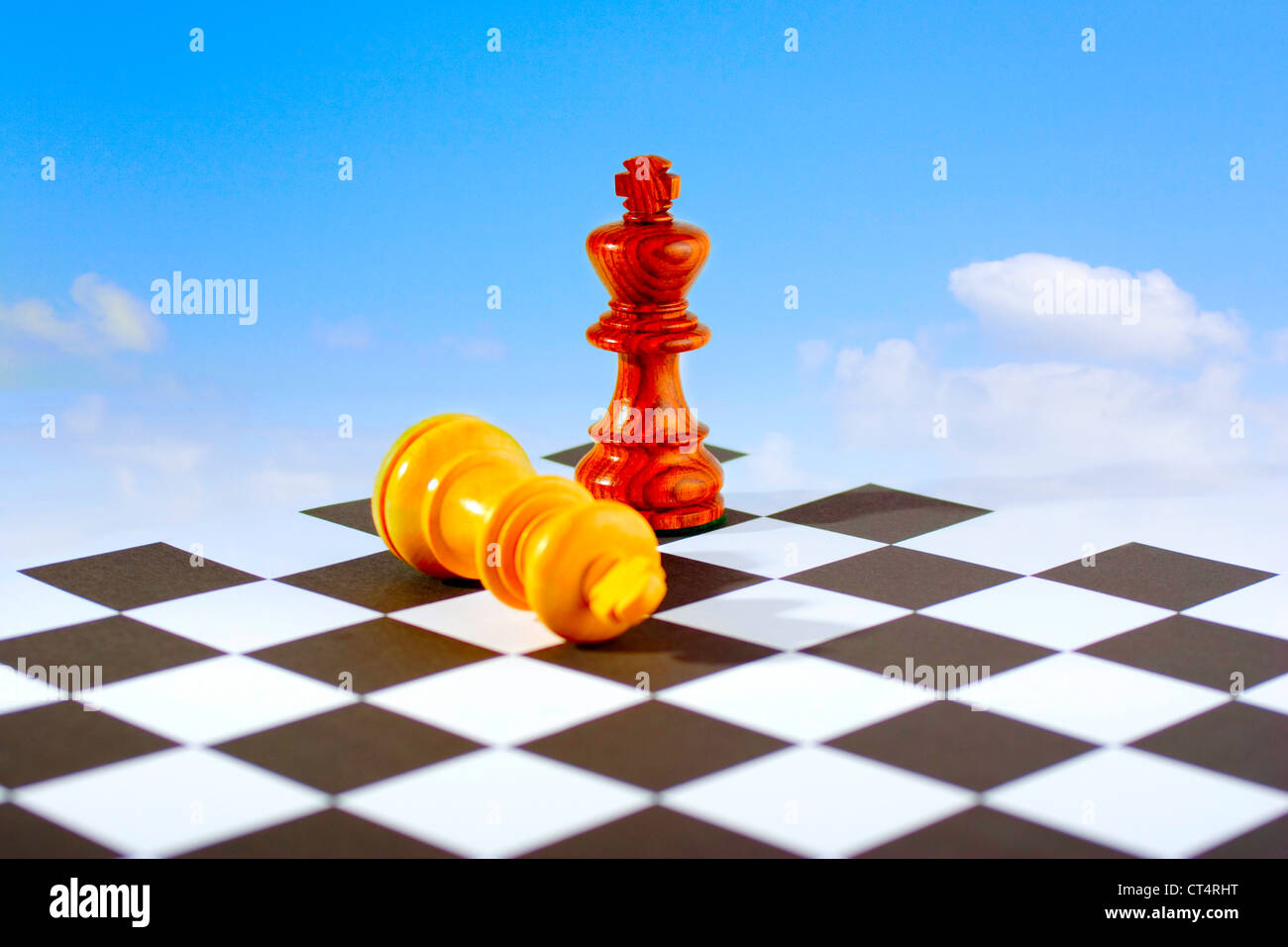 chess board seen close up with depth of field effect - 3D rendering Stock  Photo - Alamy