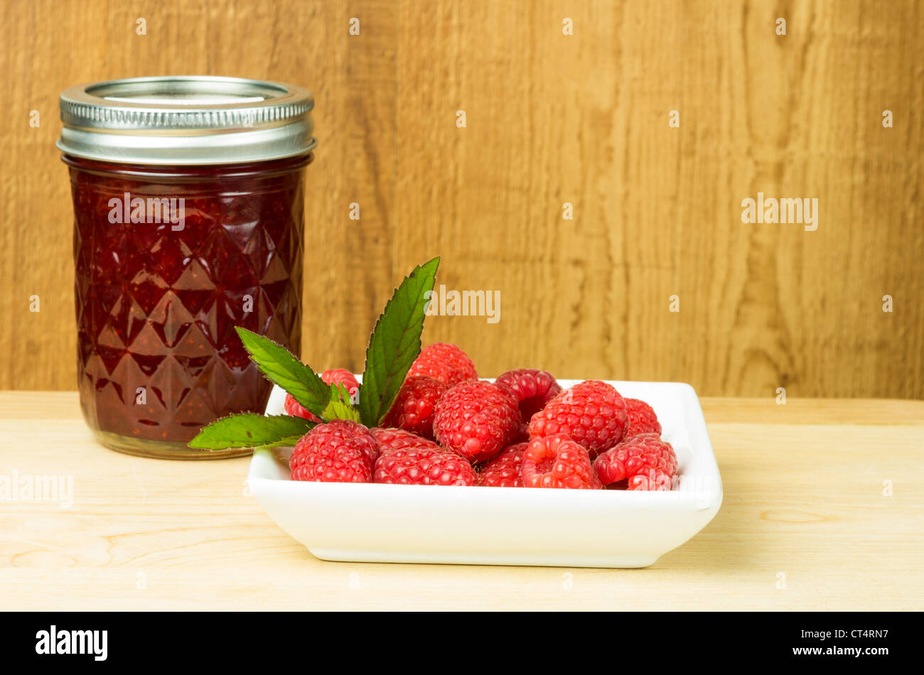 Fresh red raspberry jam mint hi-res stock photography and images - Alamy