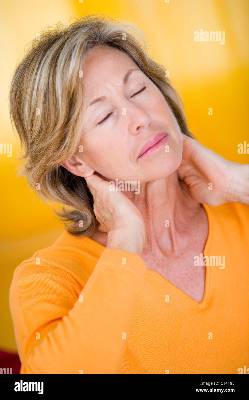 CERVICALGIA IN AN ELDERLY PERSON Stock Photo Alamy