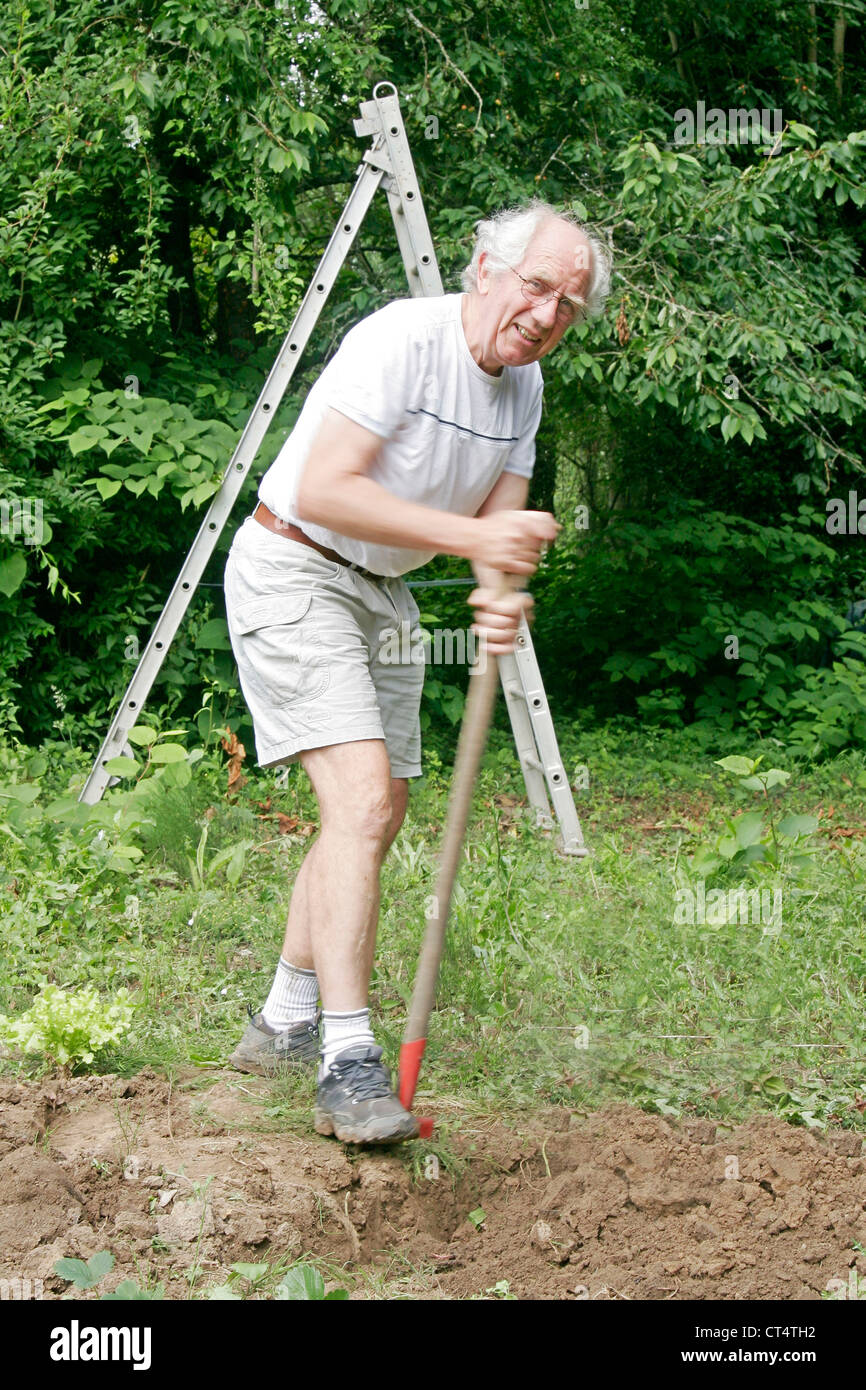 ELDERLY PERSON GARDENING Stock Photo - Alamy