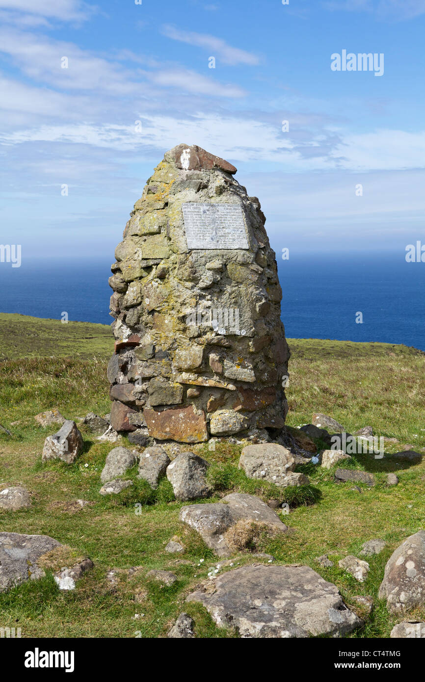 Memorial cairn on the Isle of Skye to Roderick MacLeod of Unish, killed in 1530 at the second battle of Waternish Stock Photo