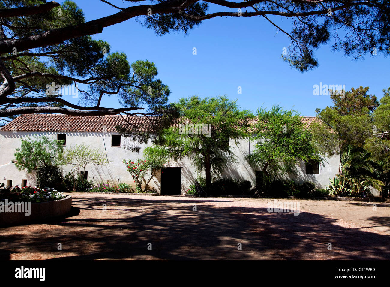 The house of Giuseppe Garibaldi, Caprera, archipelago of La Maddalena, Sardegna, Italia, Sardinia, Italy Stock Photo