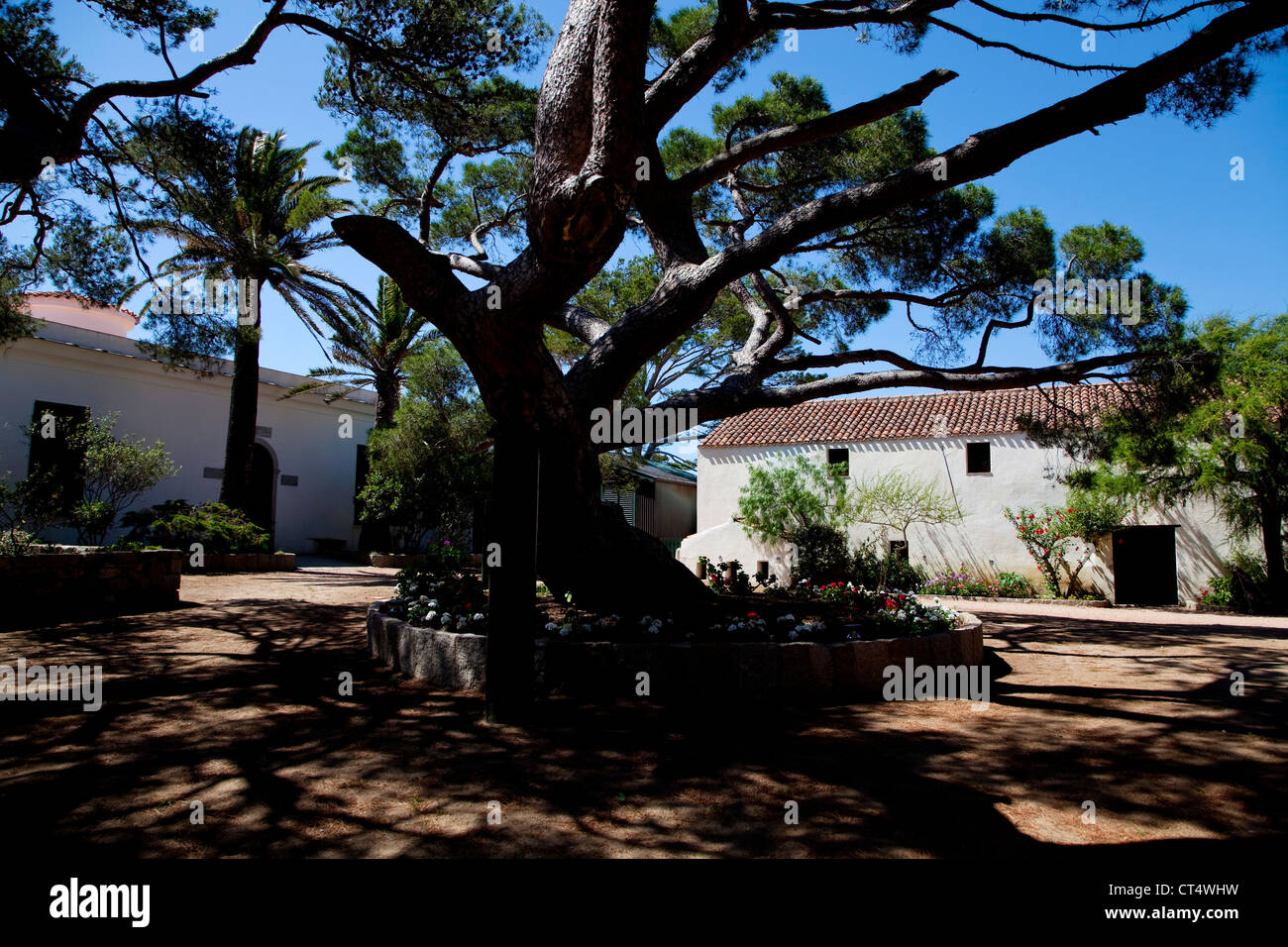 The house of Giuseppe Garibaldi, Caprera, archipelago of La Maddalena, Sardegna, Italia, Sardinia, Italy Stock Photo