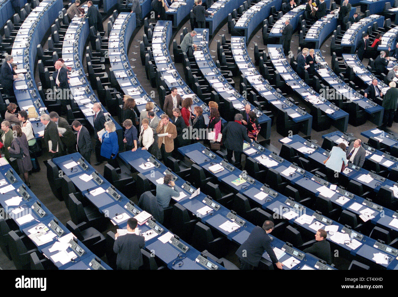 Strasbourg, MEPs leave the EU Parliament Stock Photo