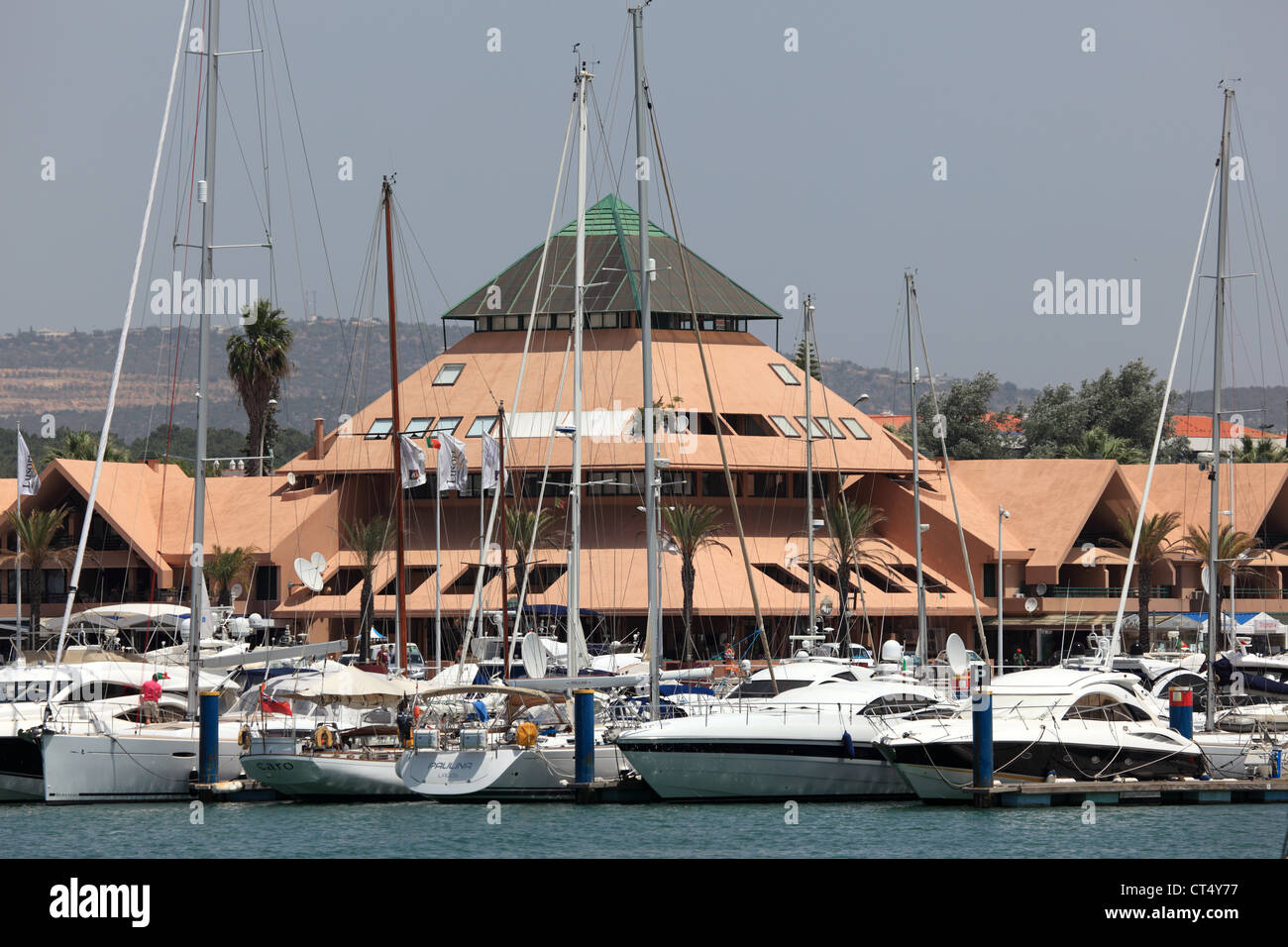 Luxury yachts in the Marina de Vilamoura, Algarve Portugal Stock Photo