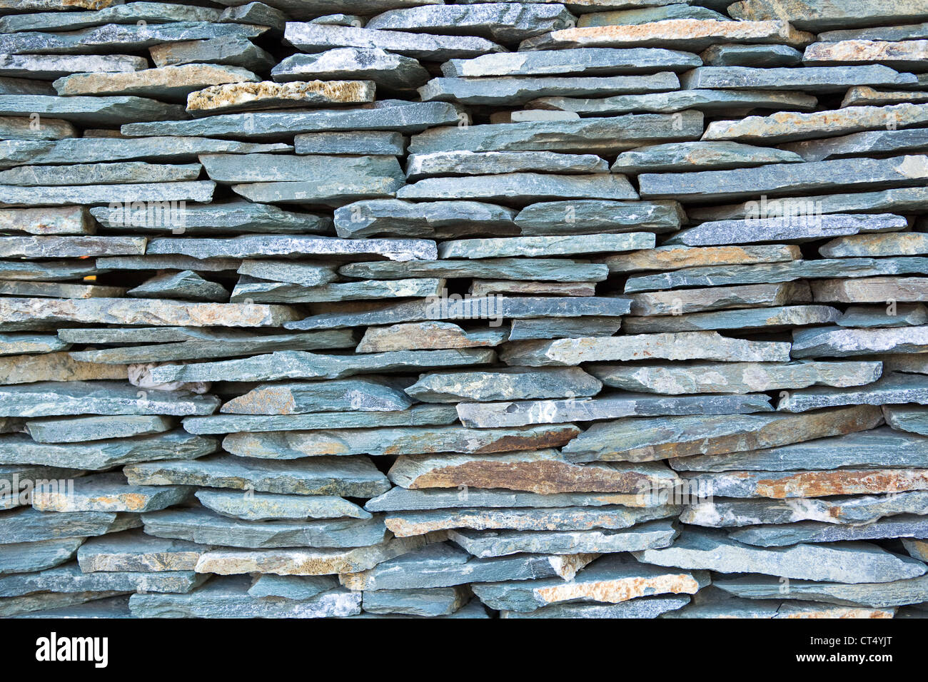 Stacked, blue slate stones Stock Photo Alamy