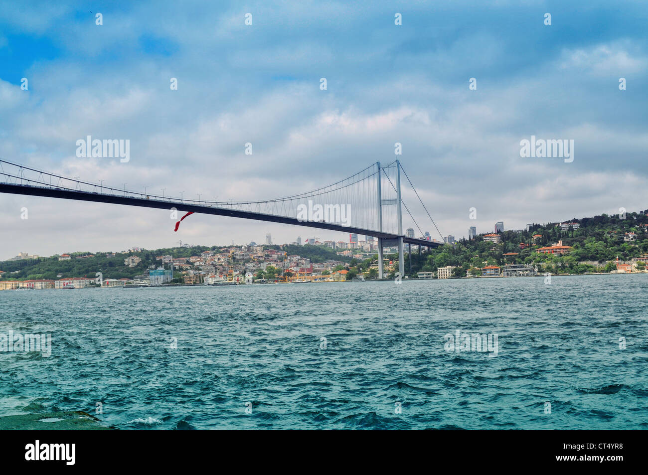 Bridge over Bosphorus in Istanbul, Turkey Stock Photo