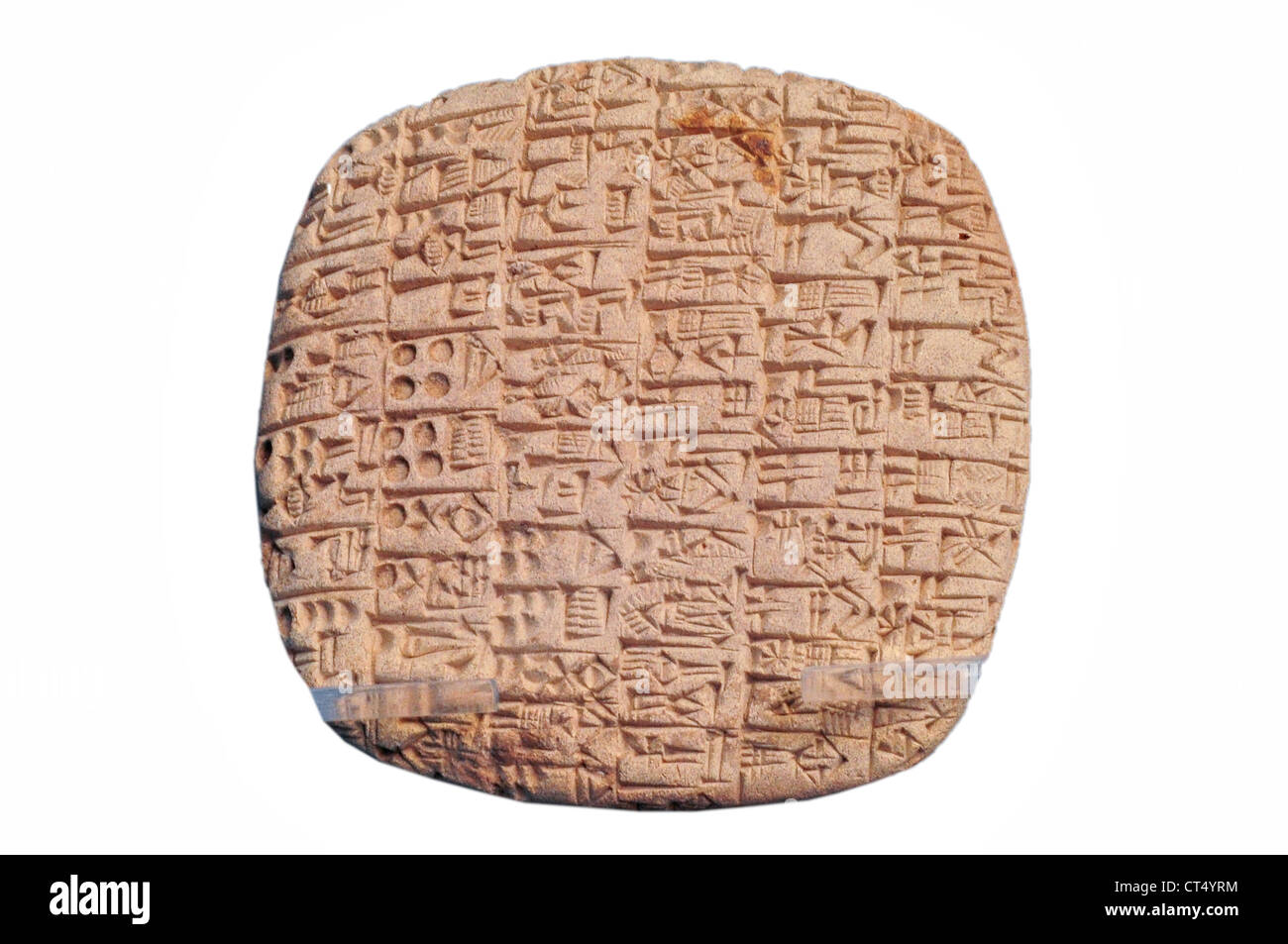 Tile with sumerian document in Cuneiform script, 2500 BC Stock Photo