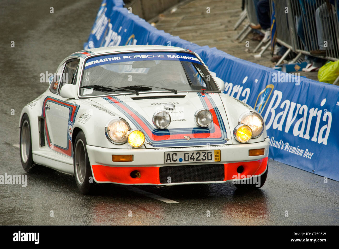 The Porsche 911 RSR (Martini Racing) on the track of the Dublin Bavaria  City Racing street circuit Stock Photo - Alamy