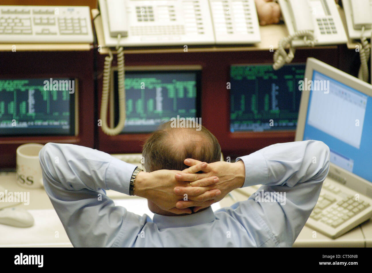 Floor trading on the Frankfurt Stock Exchange Stock Photo