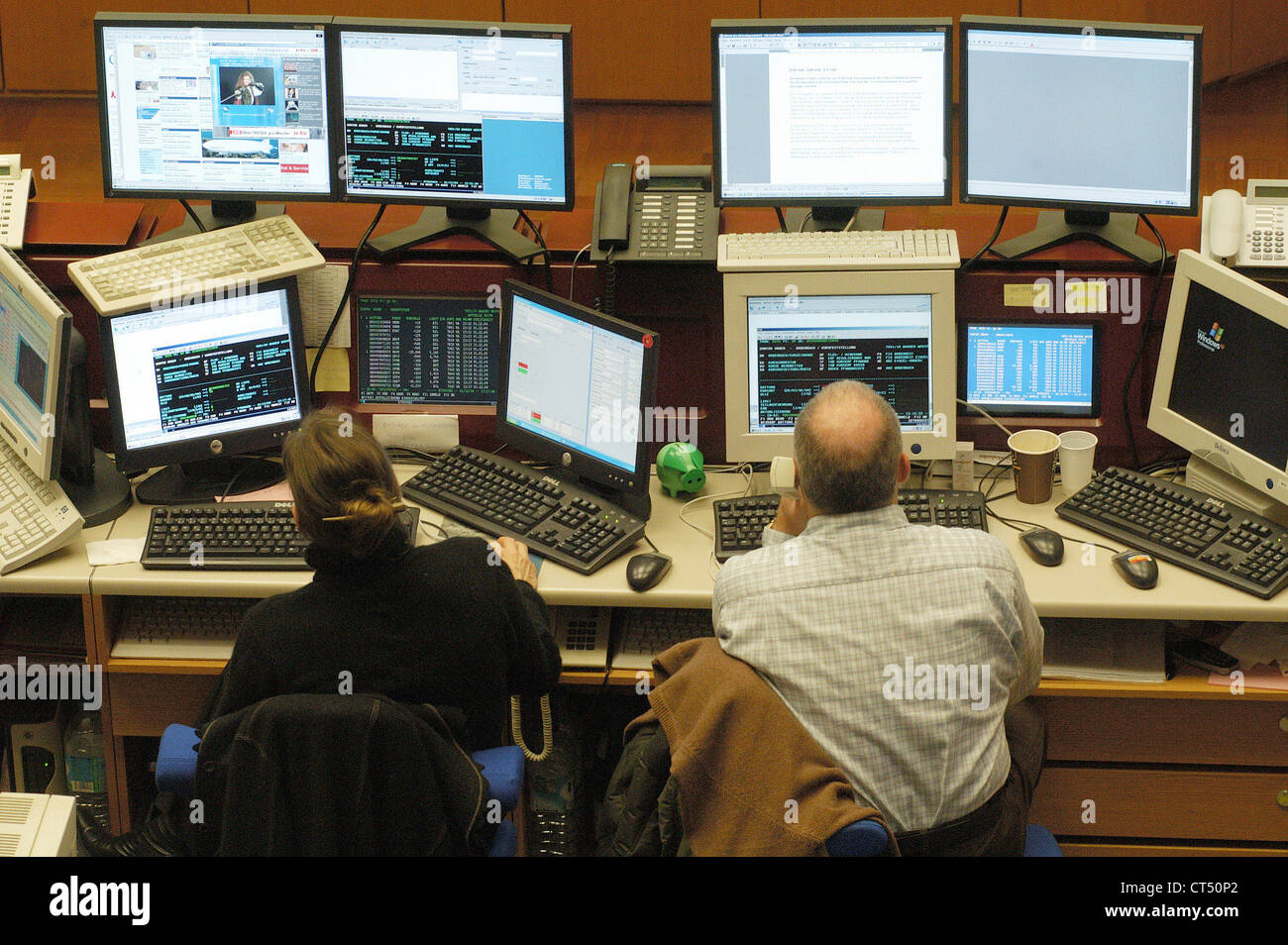 Floor trading on the Frankfurt Stock Exchange Stock Photo