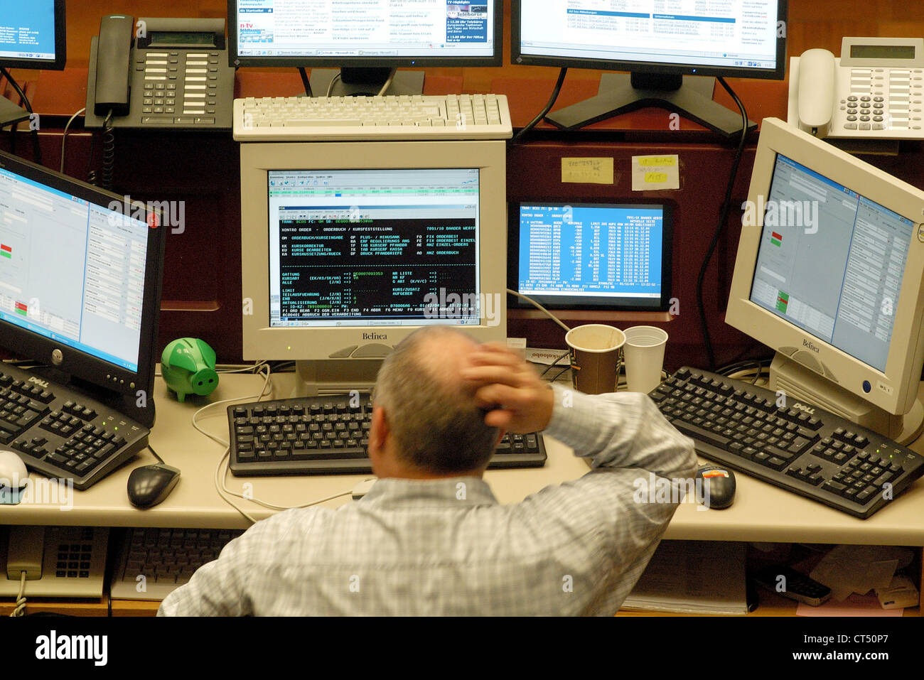 Floor trading on the Frankfurt Stock Exchange Stock Photo