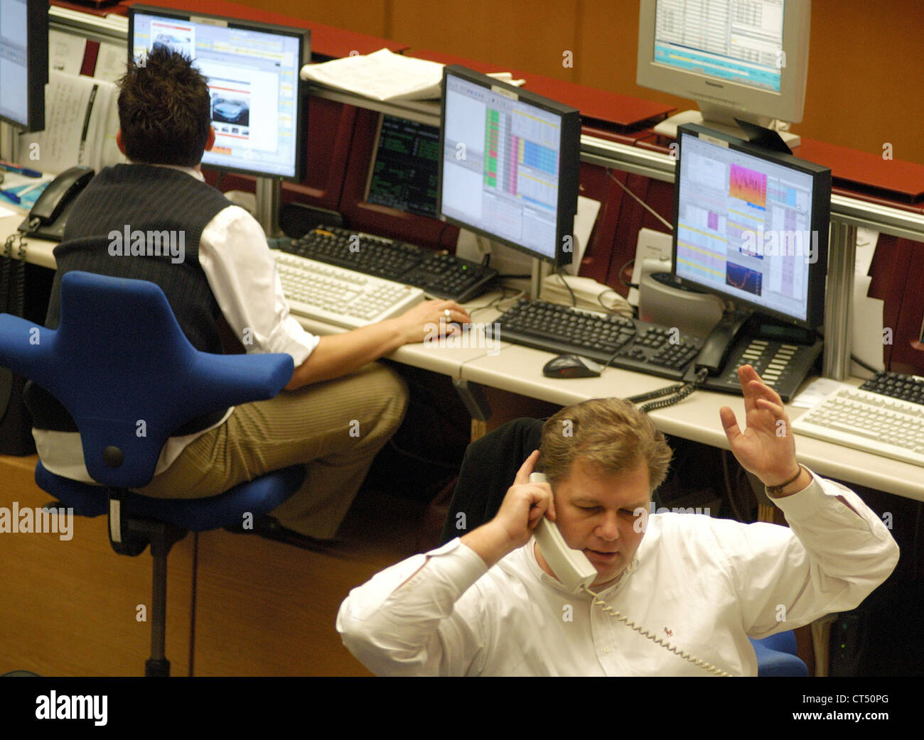 Floor trading on the Frankfurt Stock Exchange Stock Photo