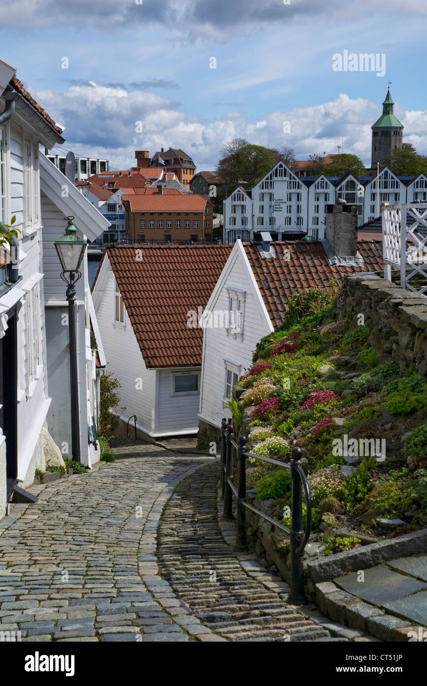 Old Stavanger is an area in the city center of Stavanger in the county of Rogaland. Stock Photo