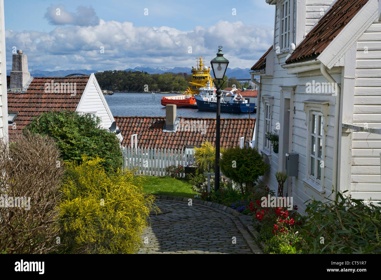 Old Stavanger is an area in the city center of Stavanger in the county of Rogaland. Stock Photo