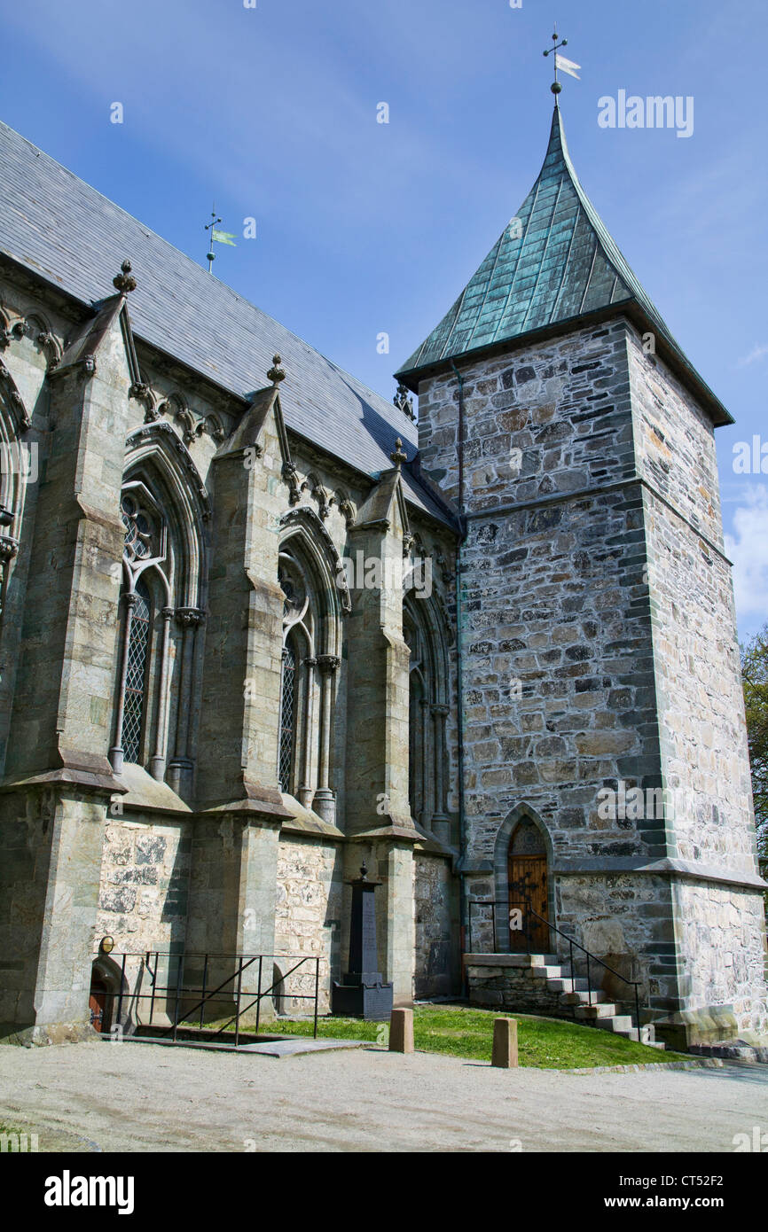 Stavanger Cathedral is Norway's oldest cathedral. It is situated in the middle of Stavanger. Stock Photo