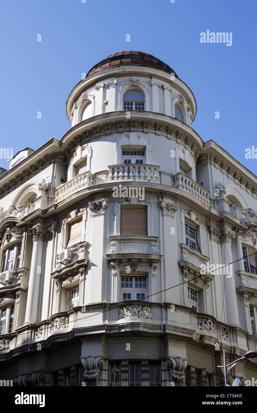 Belgrade city in Serbia. Knez Mihailova main street building facade Stock Photo