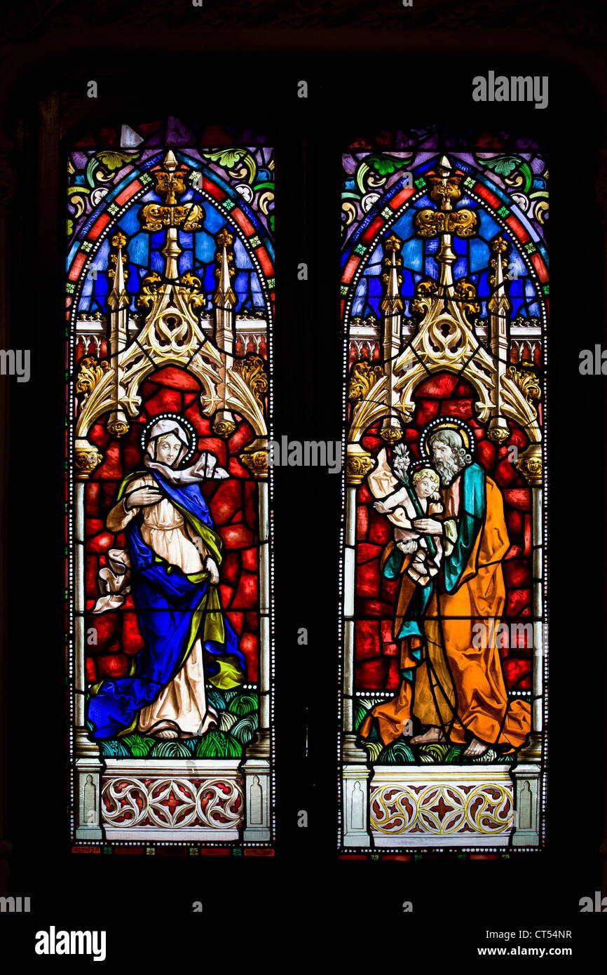 Stained glass window in the San Jeronimo el Real Church in Madrid