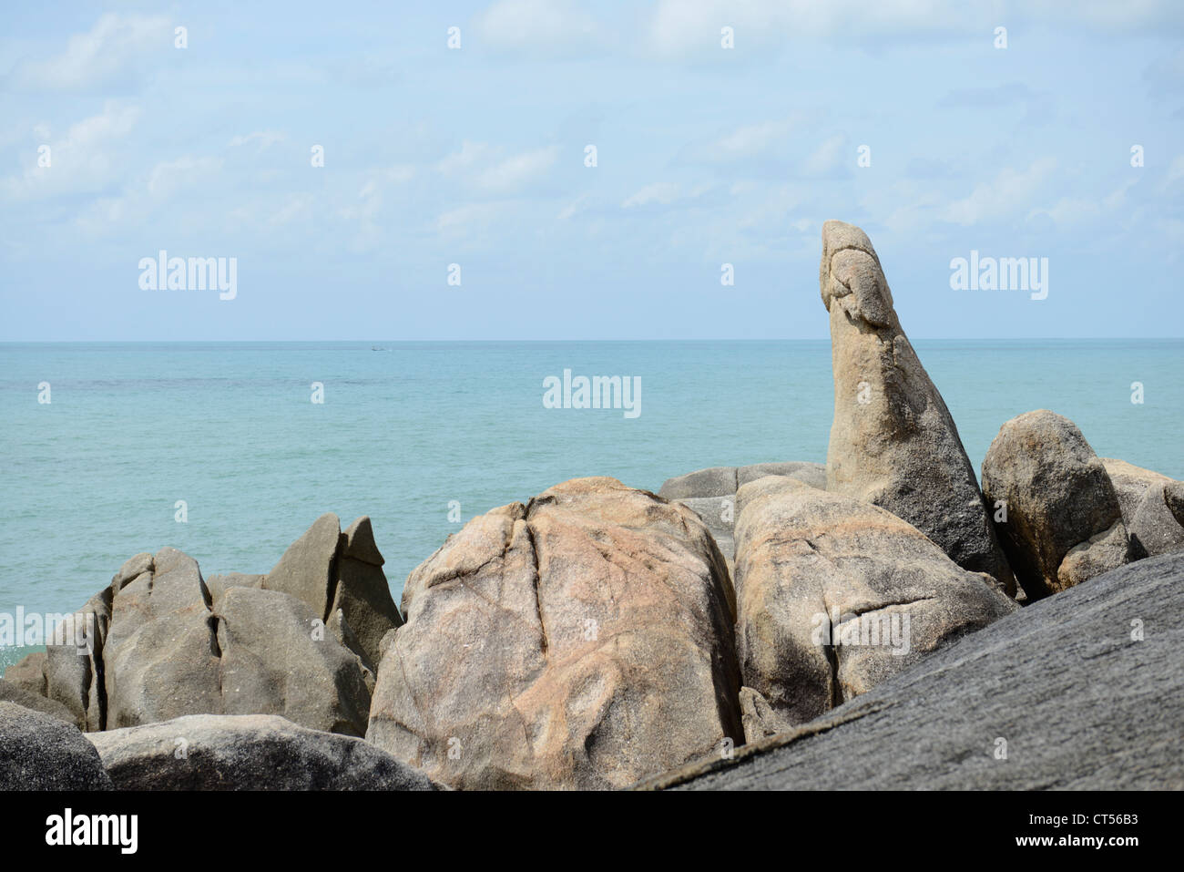 Hin Ta Hin Yai, Grandfather Rock, Lamai Beach, Koh Samui, Thailand Stock Photo