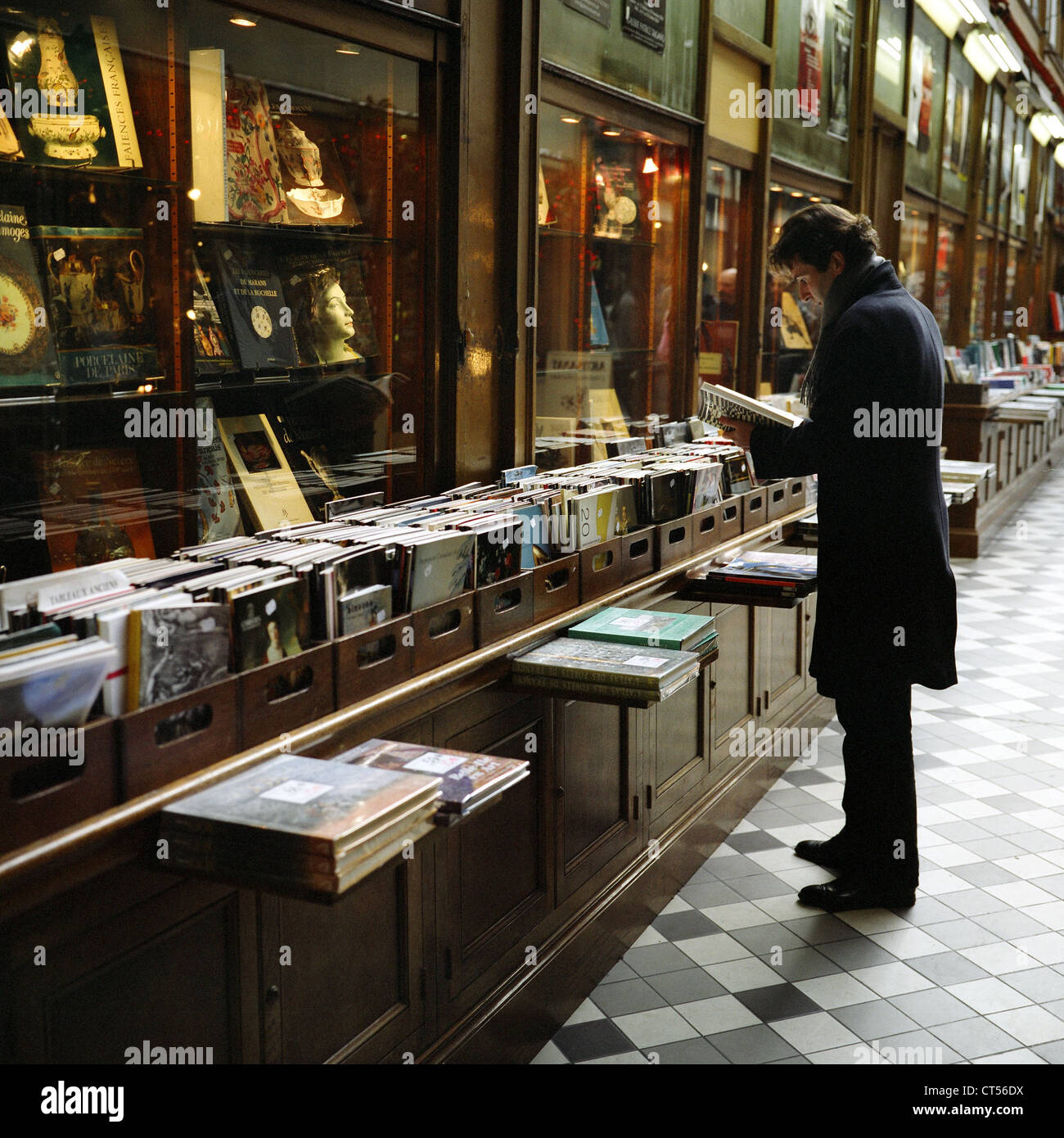 Paris bookstore, in a passage Stock Photo Alamy