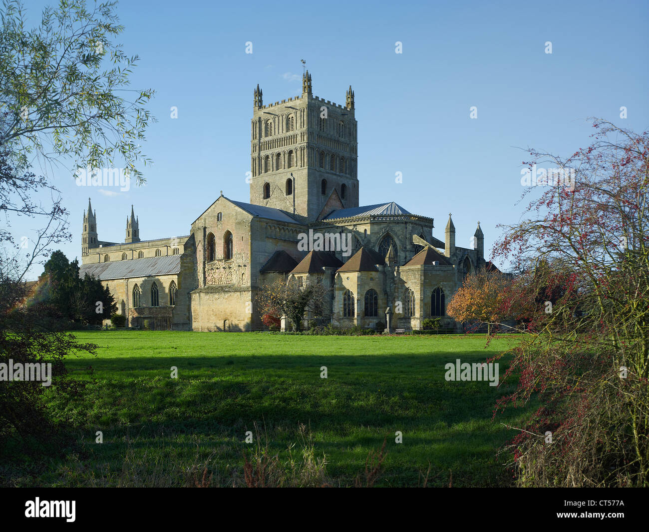 Tewkesbury Abbey, Norman, late 12th century, from SE Stock Photo