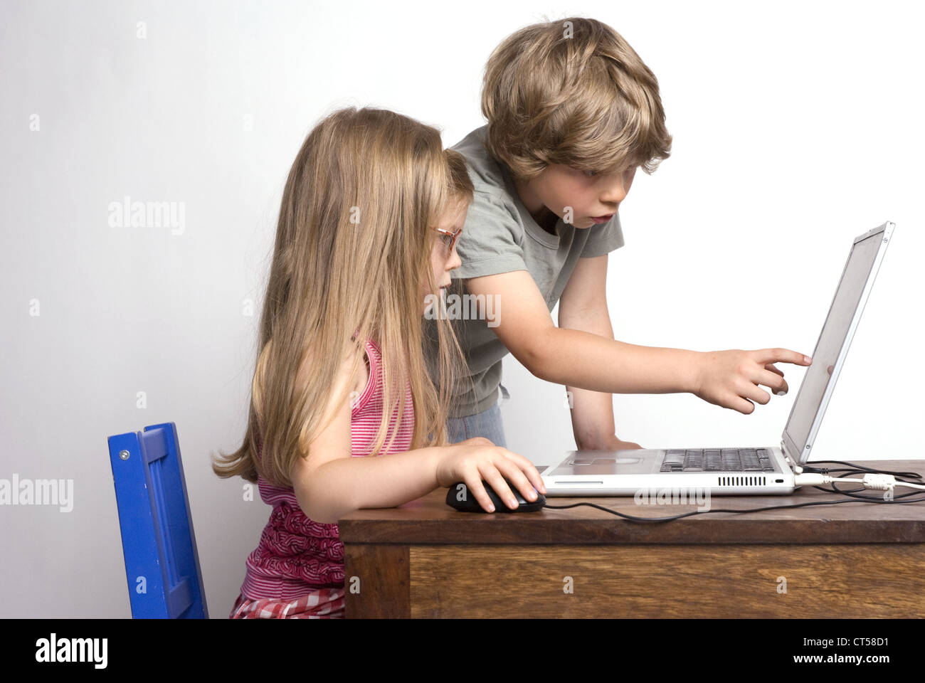 CHILD, COMPUTER Stock Photo