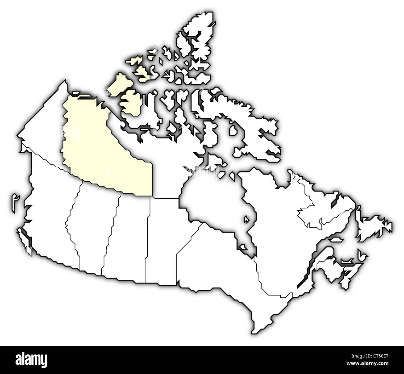 Blank Canada Physical Map Political Map Of Canada With The Several Provinces Where Northwest CT58E7
