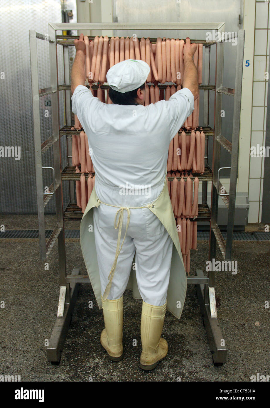 Meat in sausage production Stock Photo Alamy