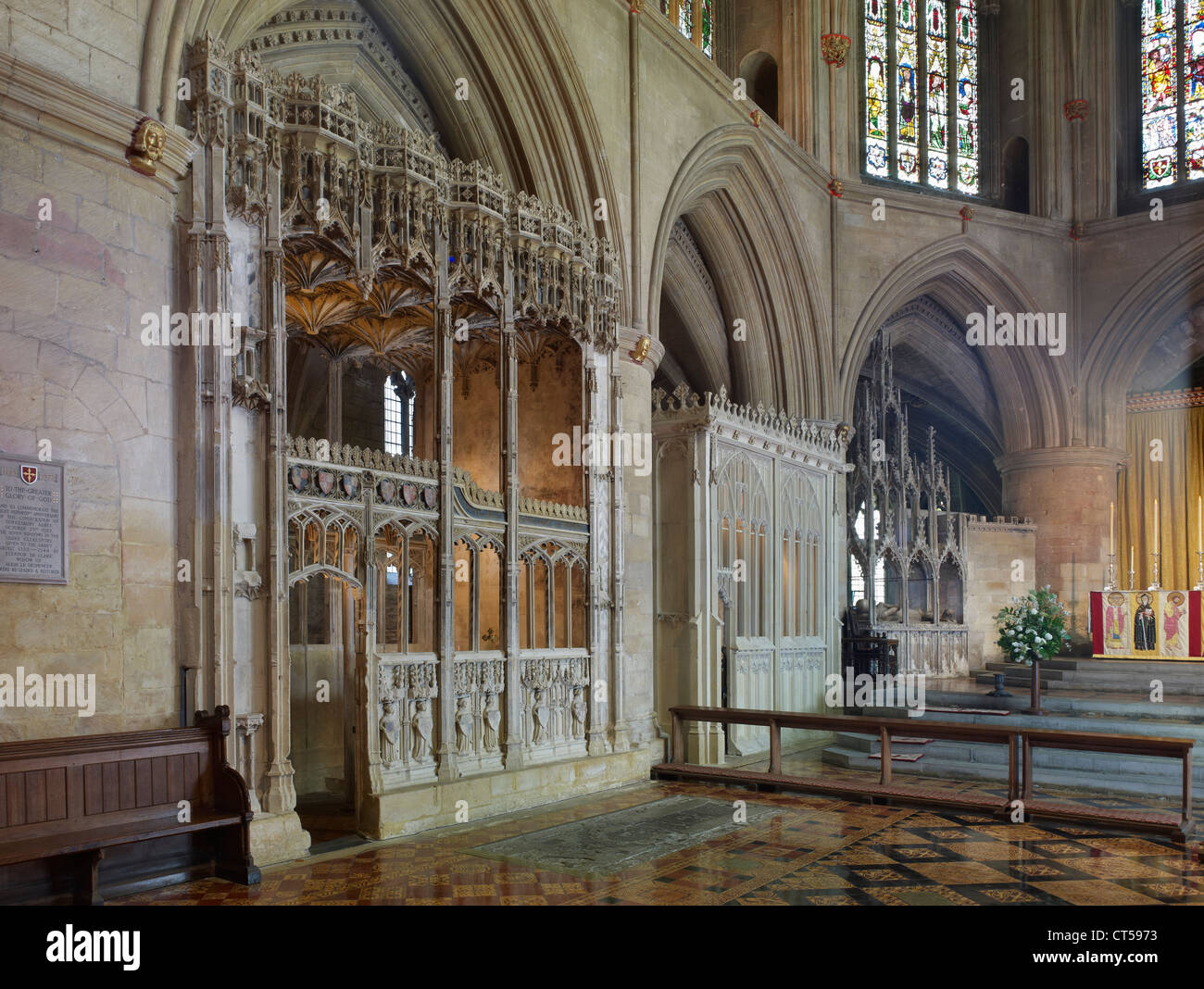 Tewkesbury Abbey chancel chapels Stock Photo