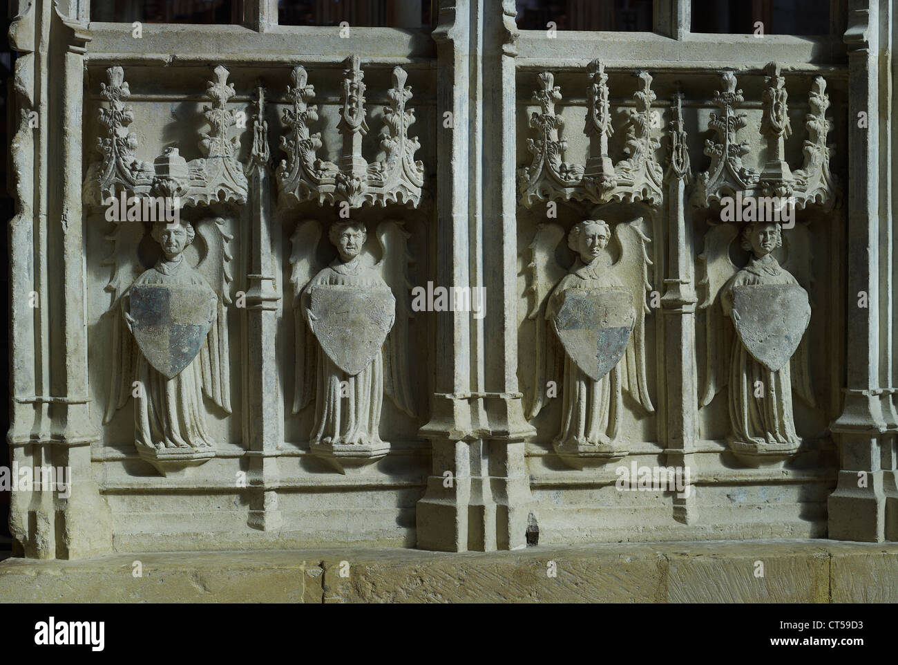 Tewkesbury Abbey, angels on  Beauchamp chapel Stock Photo