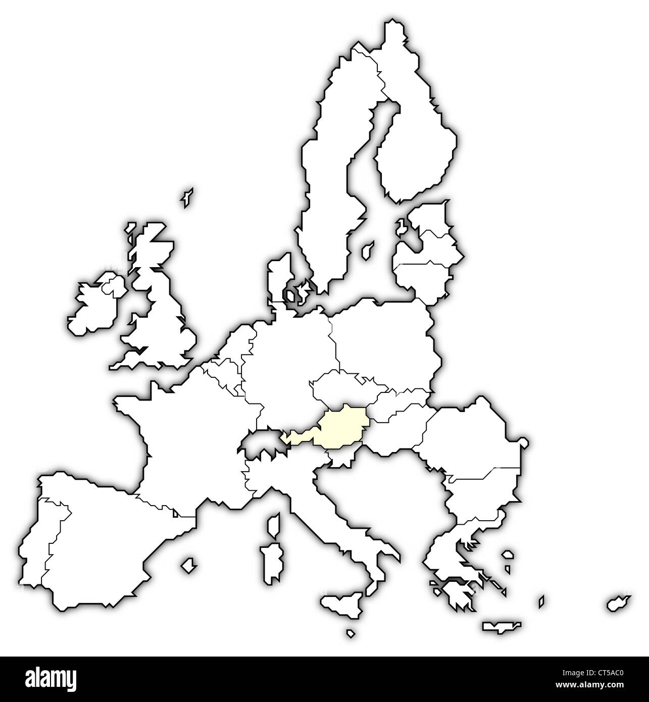 Political map of the European Union with the several states where ...