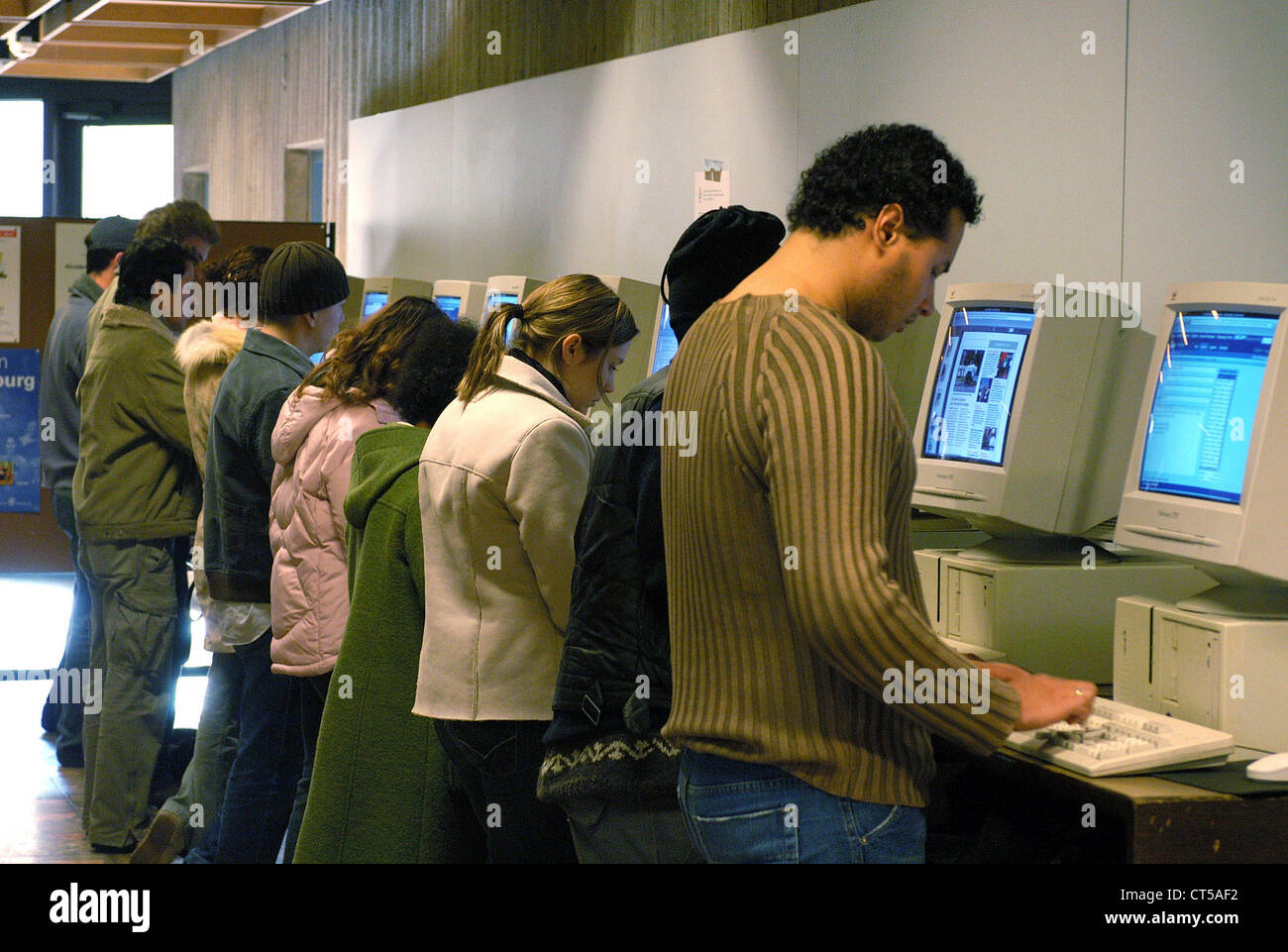 Students at the Albert-Ludwigs-University in Freiburg Stock Photo