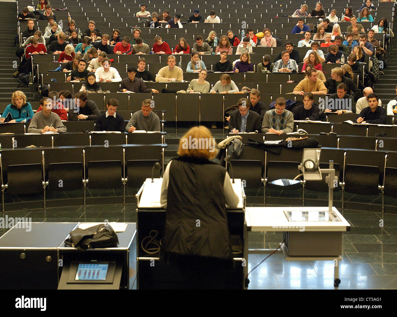 Lecture at the Audi Max, Albert-Ludwigs-University in Freiburg Stock Photo