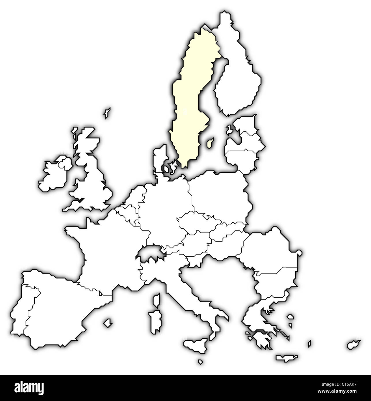 Political map of the European Union with the several states where