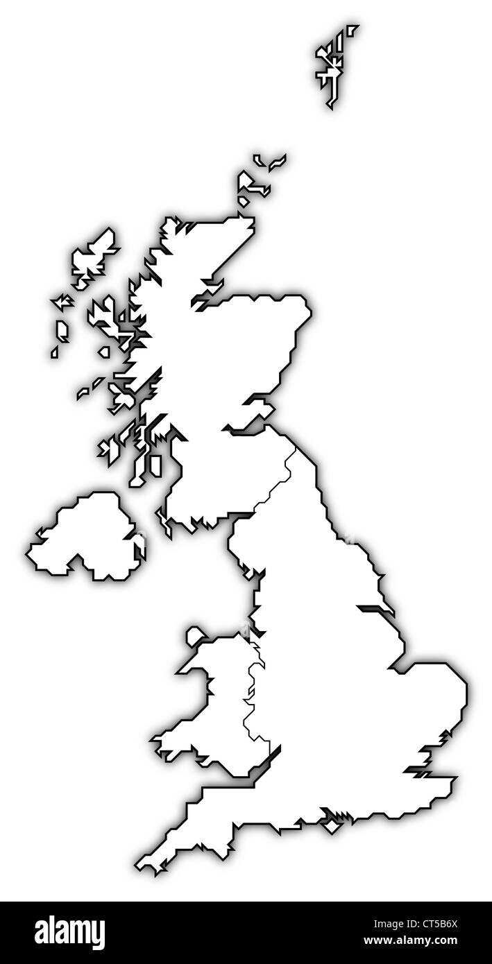 Political map of United Kingdom with the several countries. Stock Photo