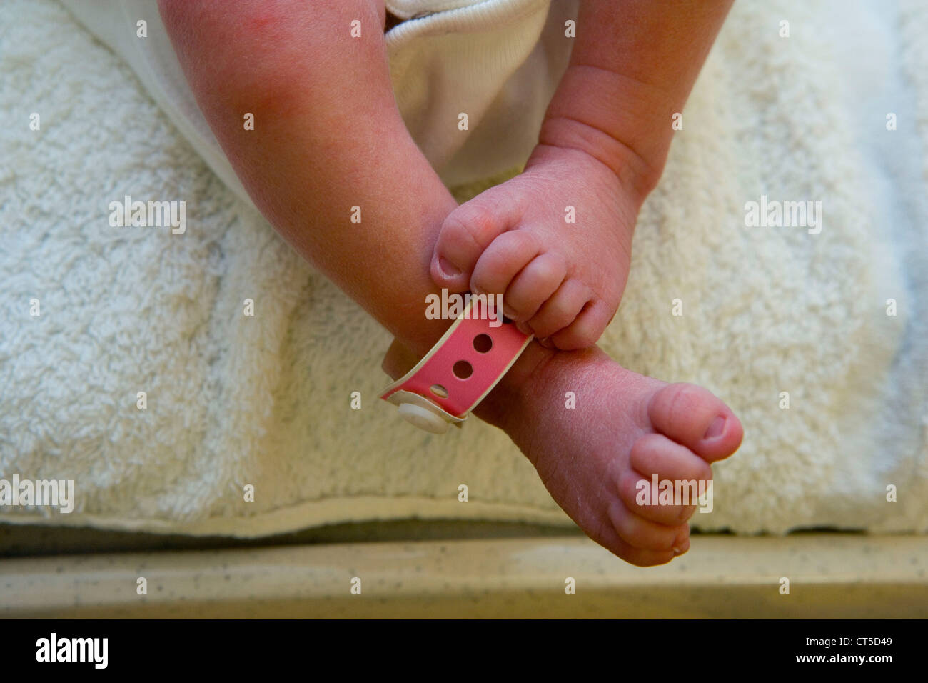 FOOT OF NEWBORN BABY Stock Photo
