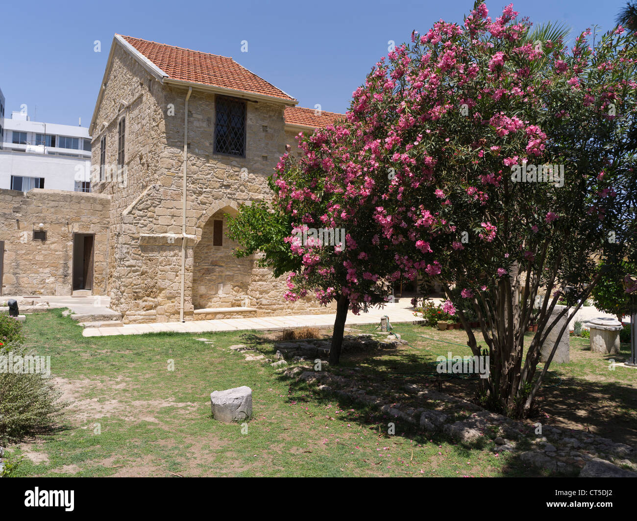 dh Larnaka fort LARNACA CYPRUS Building Local Mediaeval Museum courtyard greek castle island attractions Stock Photo