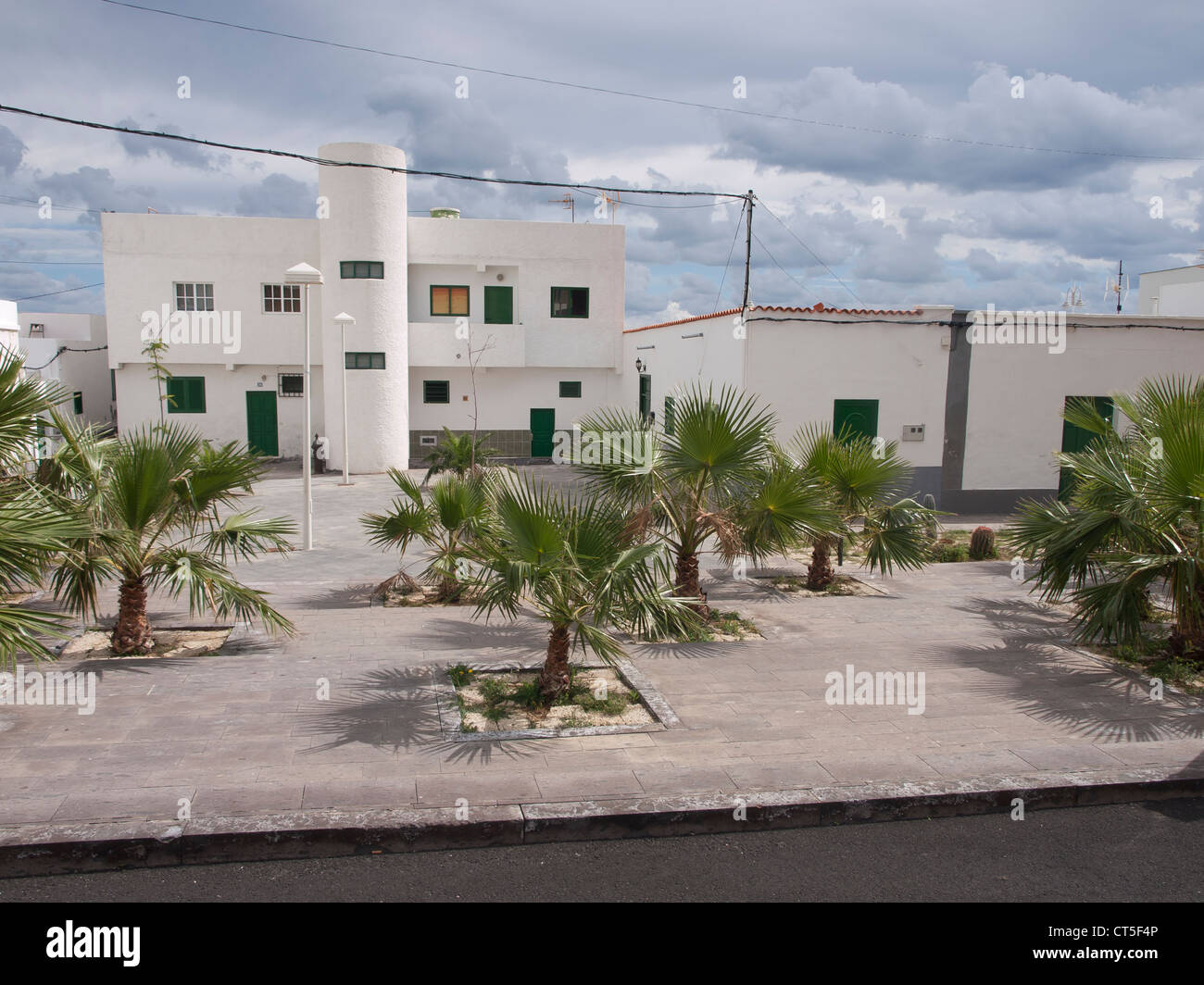 Empty village square in Poris de Abona Tenerife Stock Photo