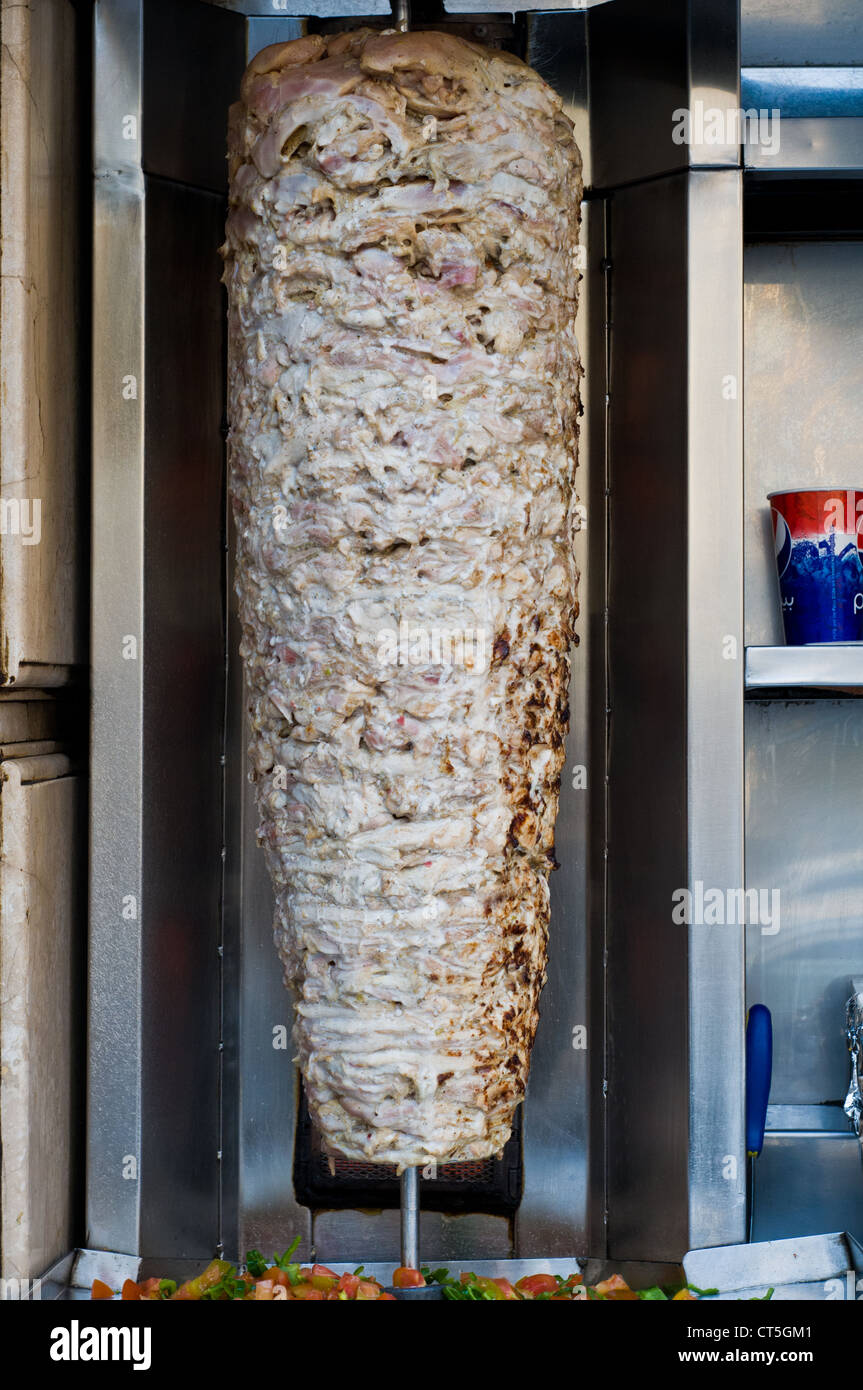 Egyptian fast food chicken Shawarma in downtown Cairo Egypt Stock